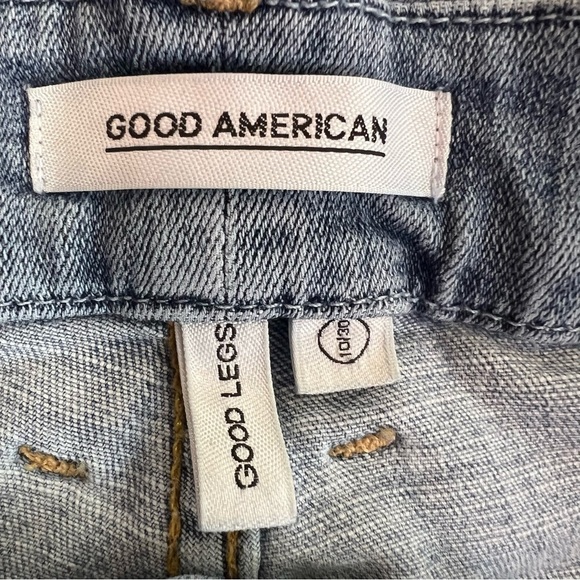 GOOD AMERICAN Denim Good Legs High Rise Jeans Raw Cascade Hem Size 10 / 30 - Picture 6 of 12